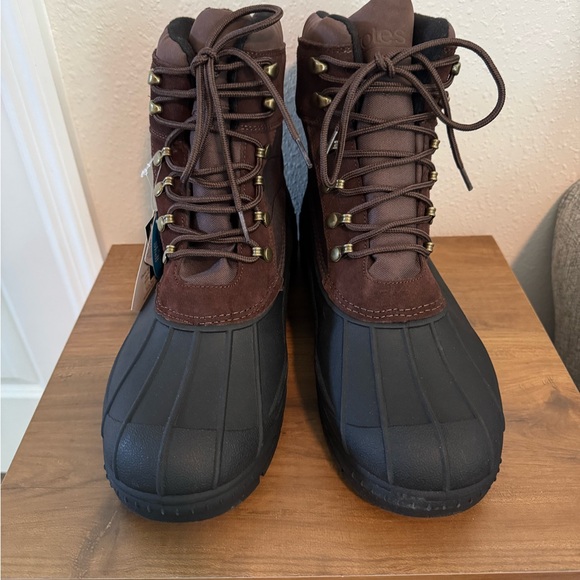 Totes Men’s Rocky Waterproof Boots Sz 13 Thermolite Temp rate Brown Warm NIB - Picture 1 of 13
